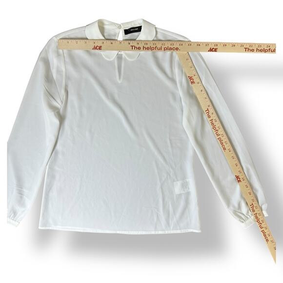 Hallhuber White Long Sleeved Peter Pan Collar Blouse Top Size‎ EUR 36 Business - Picture 4 of 7